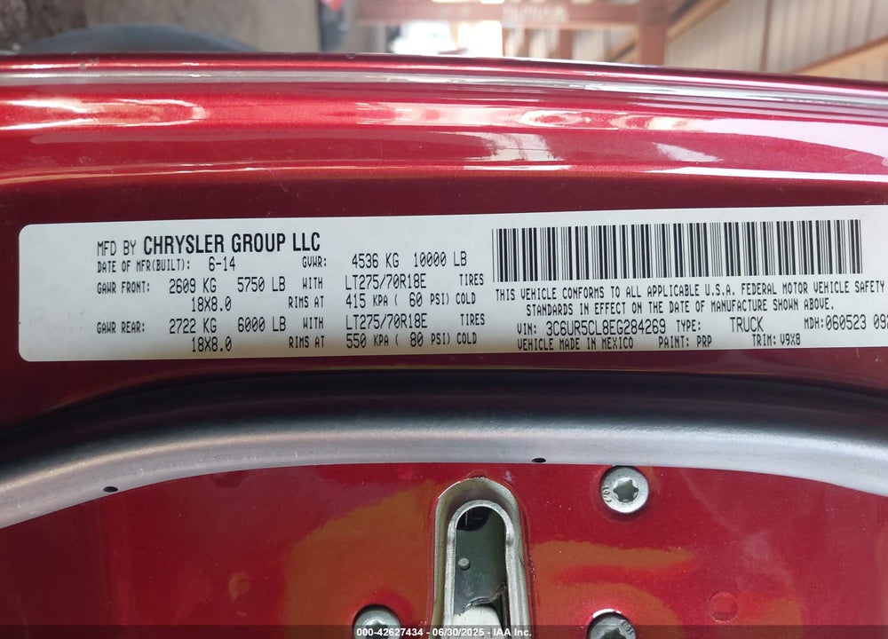2014 RAM 2500 VIN: 3C6UR5CL8EG284269