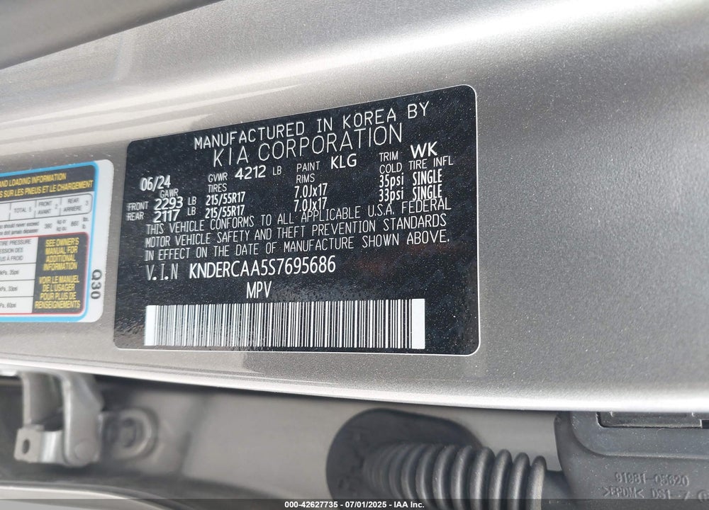 2025 KIA SELTOS VIN: KNDERCAA5S7695686