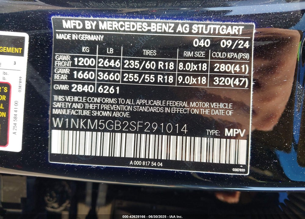 2025 MERCEDES-BENZ GLC CLASS VIN: W1NKM5GB2SF291014