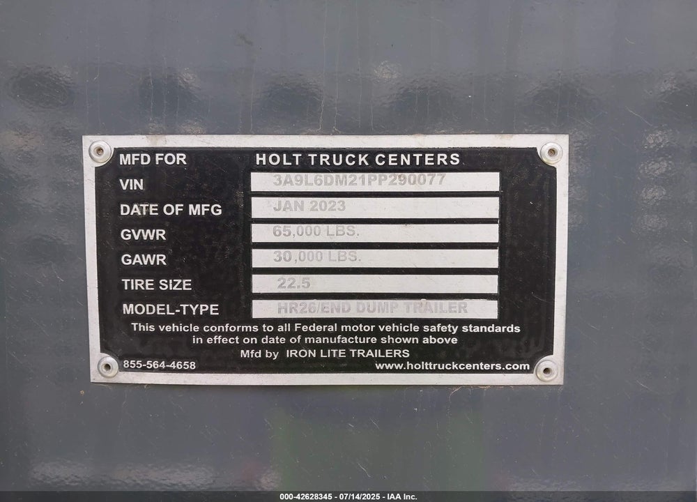 2023 TRAILER IRON LITE S VIN: 3A9L6DM21PP290077