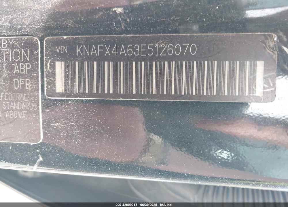 2014 KIA FORTE VIN: KNAFX4A63E5126070
