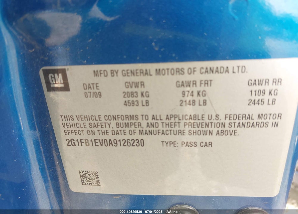 2010 CHEVROLET CAMARO 1LT VIN: 2G1FB1EV0A9126230