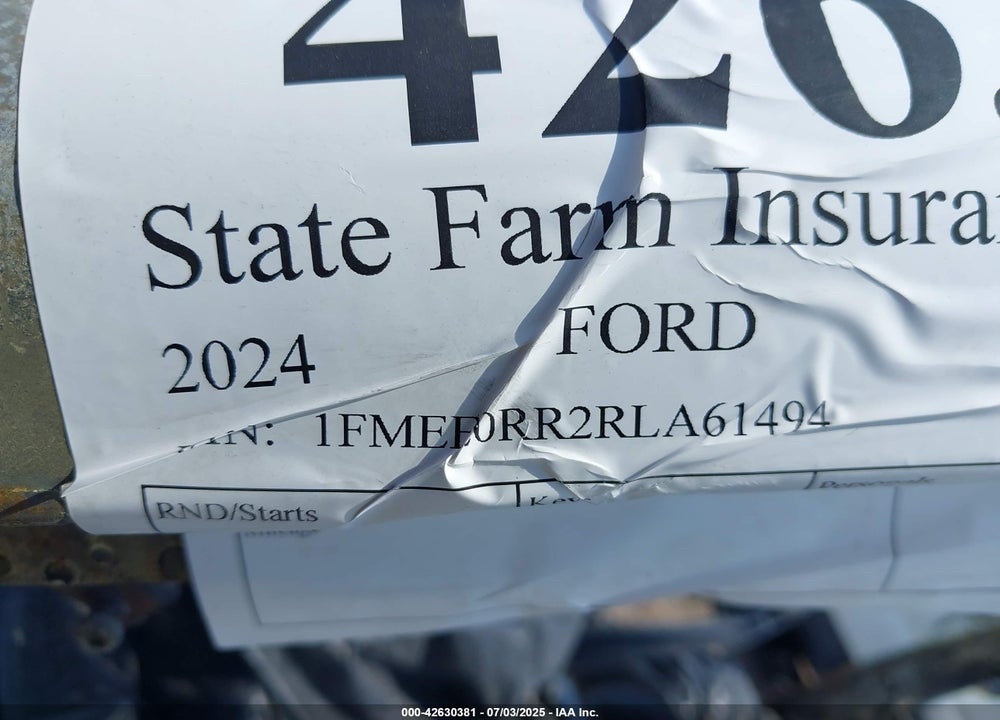 2024 FORD BRONCO VIN: 1FMEE0RR2RLA61494