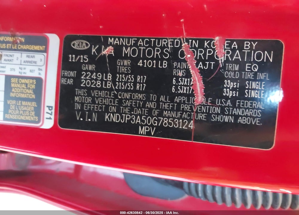 2016 KIA SOUL VIN: KNDJP3A50G7853124