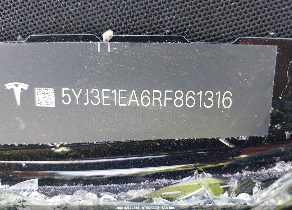 2024 TESLA MODEL 3 VIN: 5YJ3E1EA6RF861316