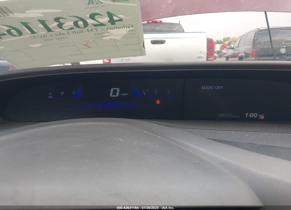 2012 HONDA CIVIC VIN: 2HGFB2F59CH555422