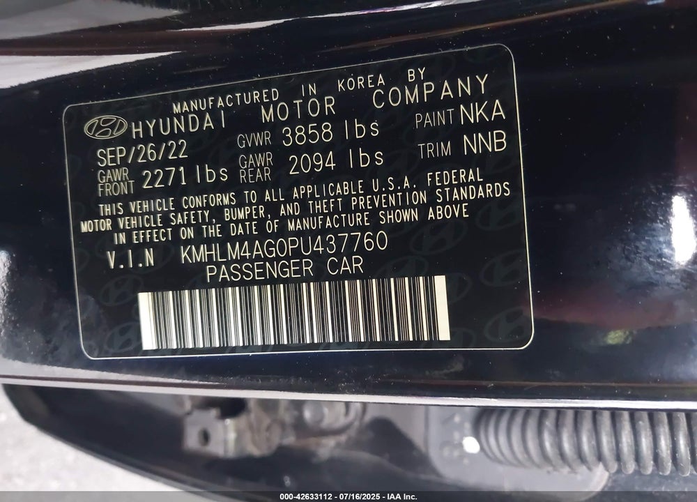 2023 HYUNDAI ELANTRA VIN: KMHLM4AG0PU437760