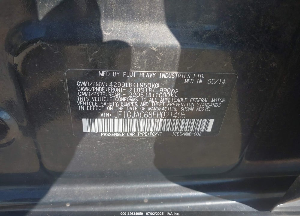 2014 SUBARU IMPREZA 2.0I PREMIUM VIN: JF1GJAC68EH021405