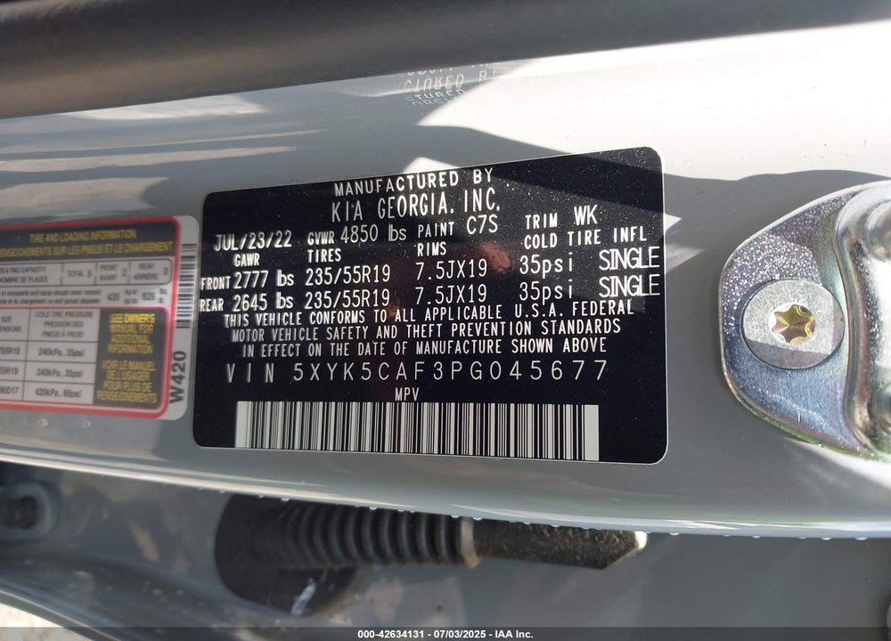 2023 KIA SPORTAGE SX PRESTIGE VIN: 5XYK5CAF3PG045677