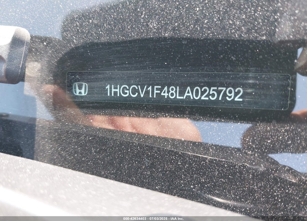 2020 HONDA ACCORD VIN: 1HGCV1F48LA025792