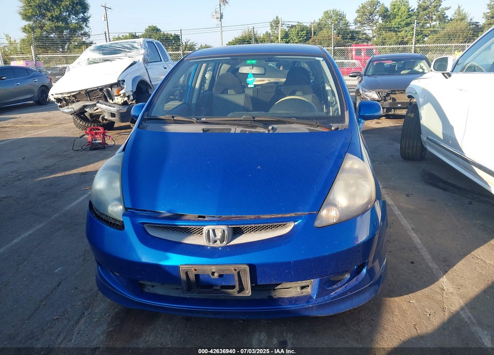 2007 HONDA FIT SPORT VIN: JHMGD38677S019493