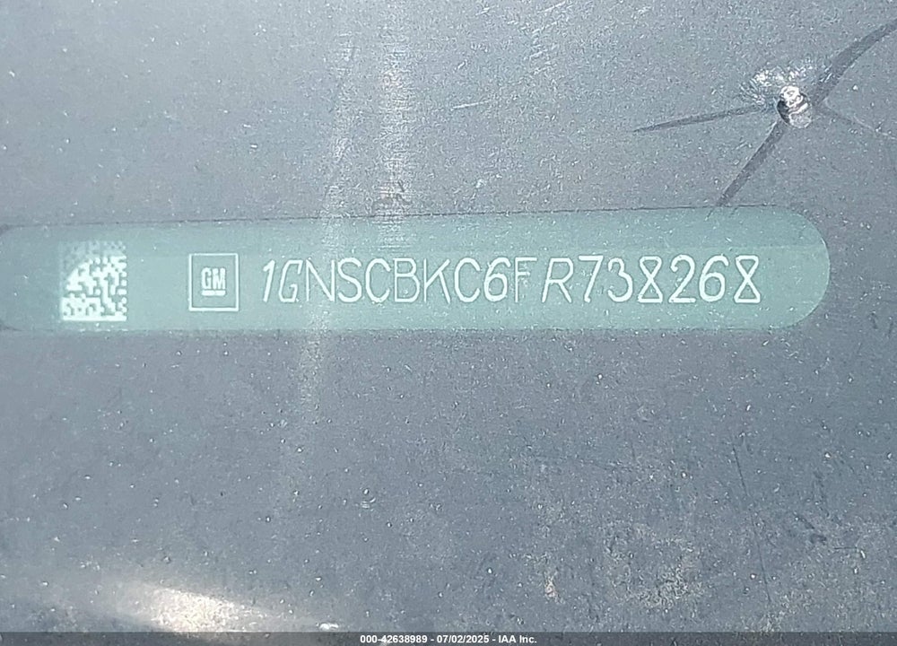 2015 CHEVROLET TAHOE VIN: 1GNSCBKC6FR738268