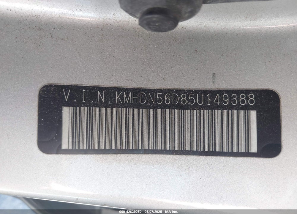2005 HYUNDAI ELANTRA GLS/GT VIN: KMHDN56D85U149388