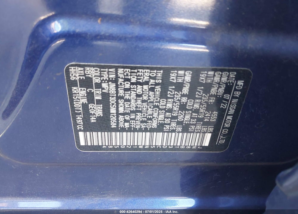 2022 NISSAN ROGUE VIN: JN8BT3DC5NW120584