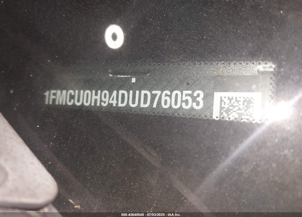 2013 FORD ESCAPE VIN: 1FMCU0H94DUD76053