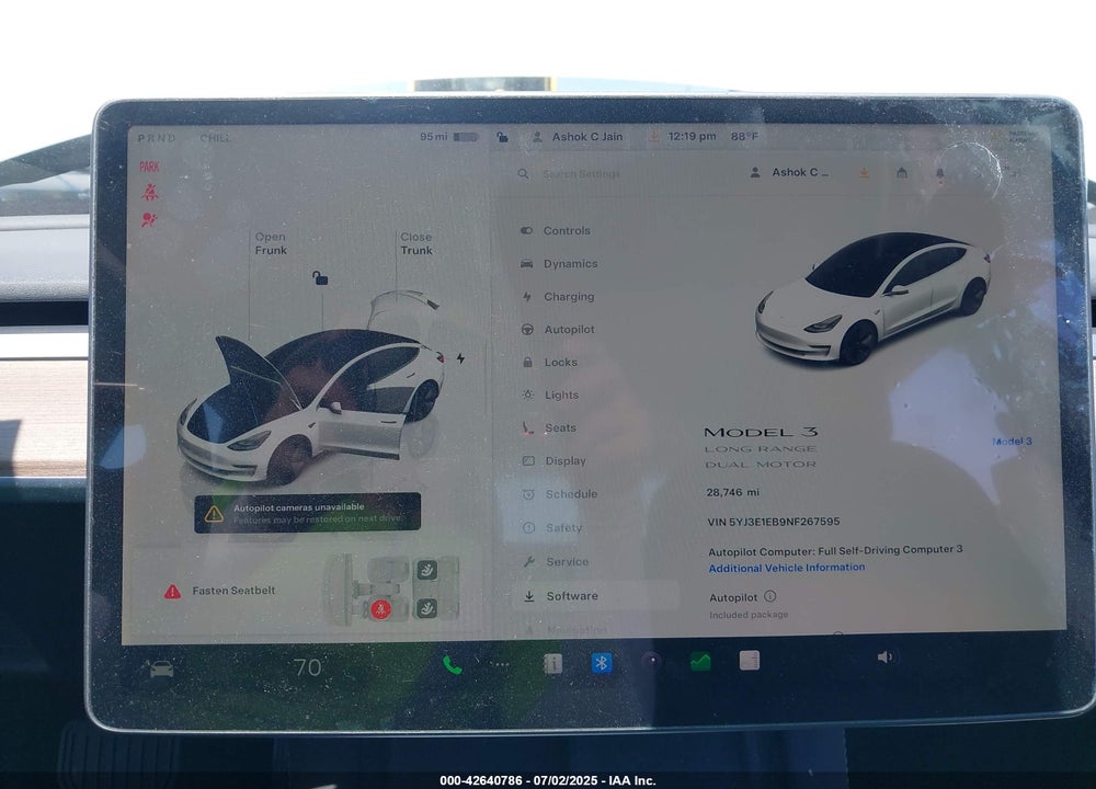 2022 TESLA MODEL 3 VIN: 5YJ3E1EB9NF267595