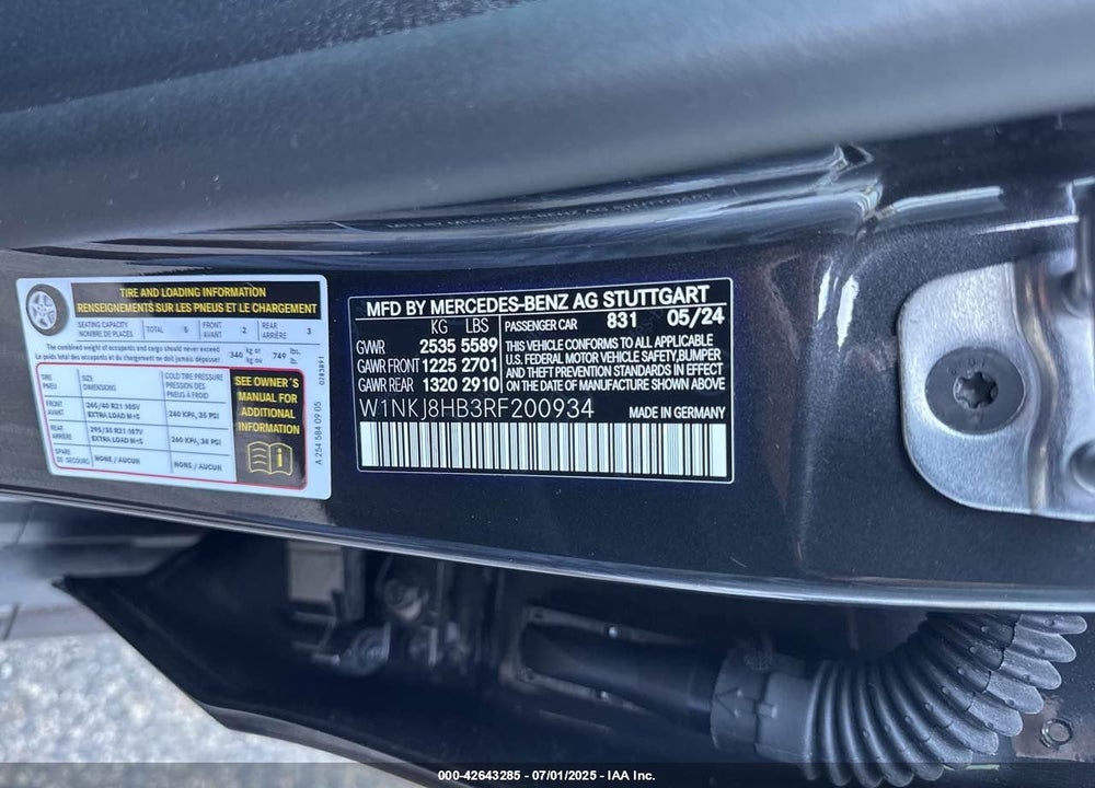 2024 MERCEDES-BENZ GLC CLASS VIN: W1NKJ8HB3RF200934