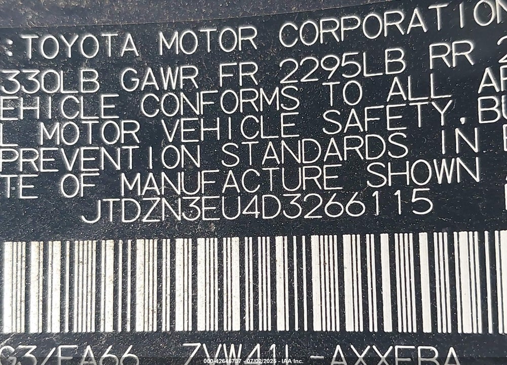 2013 TOYOTA PRIUS V VIN: JTDZN3EU4D3266115