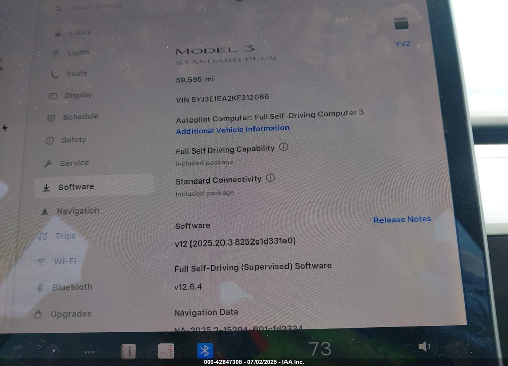 2019 TESLA MODEL 3 VIN: 5YJ3E1EA2KF312086