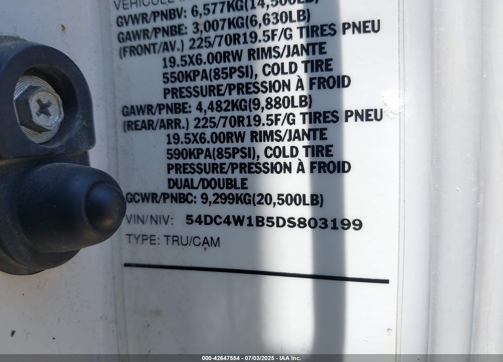2013 ISUZU NPR HD GAS REG VIN: 54DC4W1B5DS803199