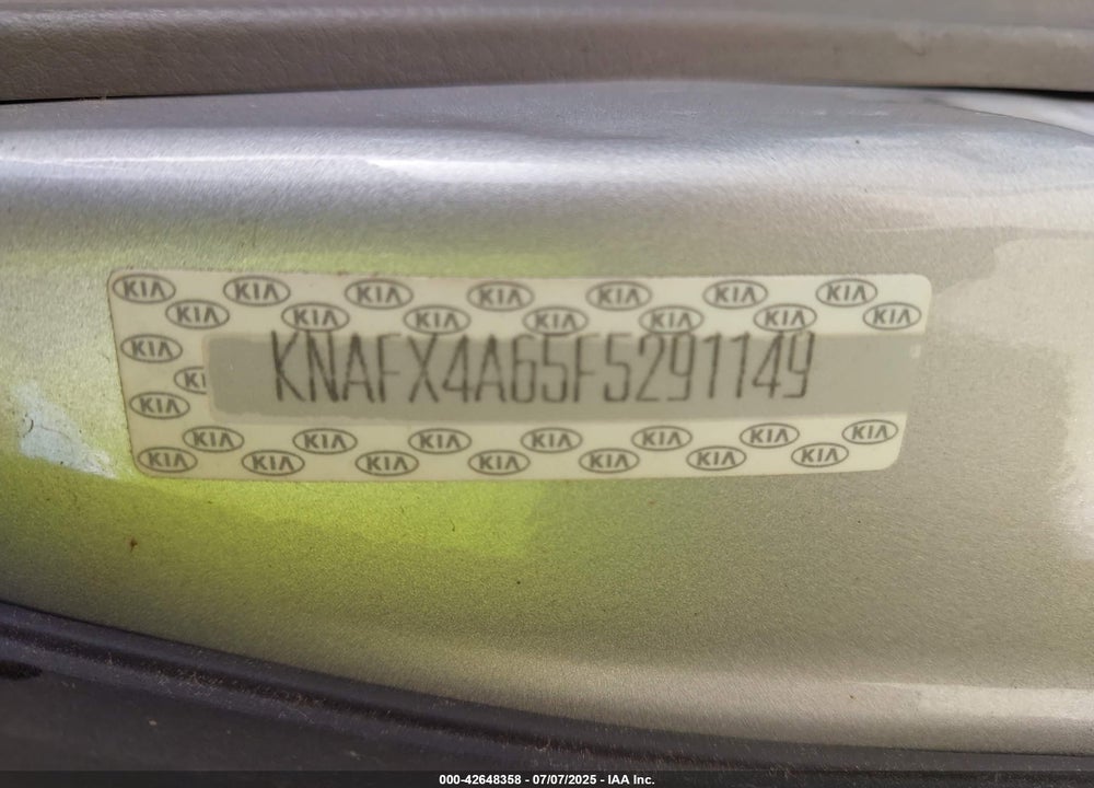 2015 KIA FORTE VIN: KNAFX4A65F5291149