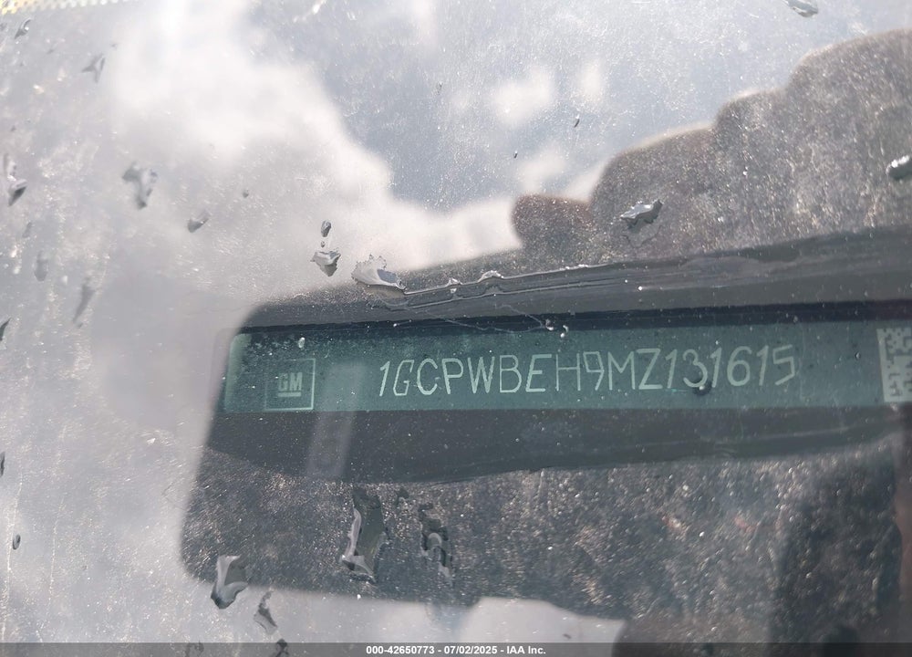 2021 CHEVROLET SILVERADO 1500 VIN: 1GCPWBEH9MZ131615