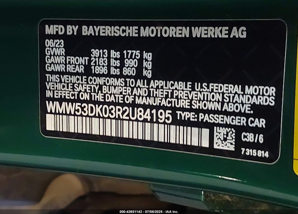 2024 MINI HARDTOP COOPER S VIN: WMW53DK03R2U84195