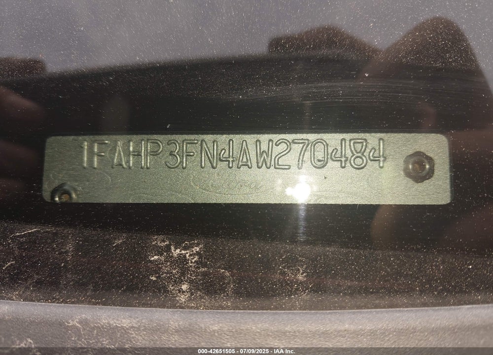 2010 FORD FOCUS VIN: 1FAHP3FN4AW270484