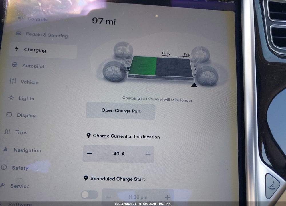 2015 TESLA MODEL S VIN: 5YJSA1H12FFP75919