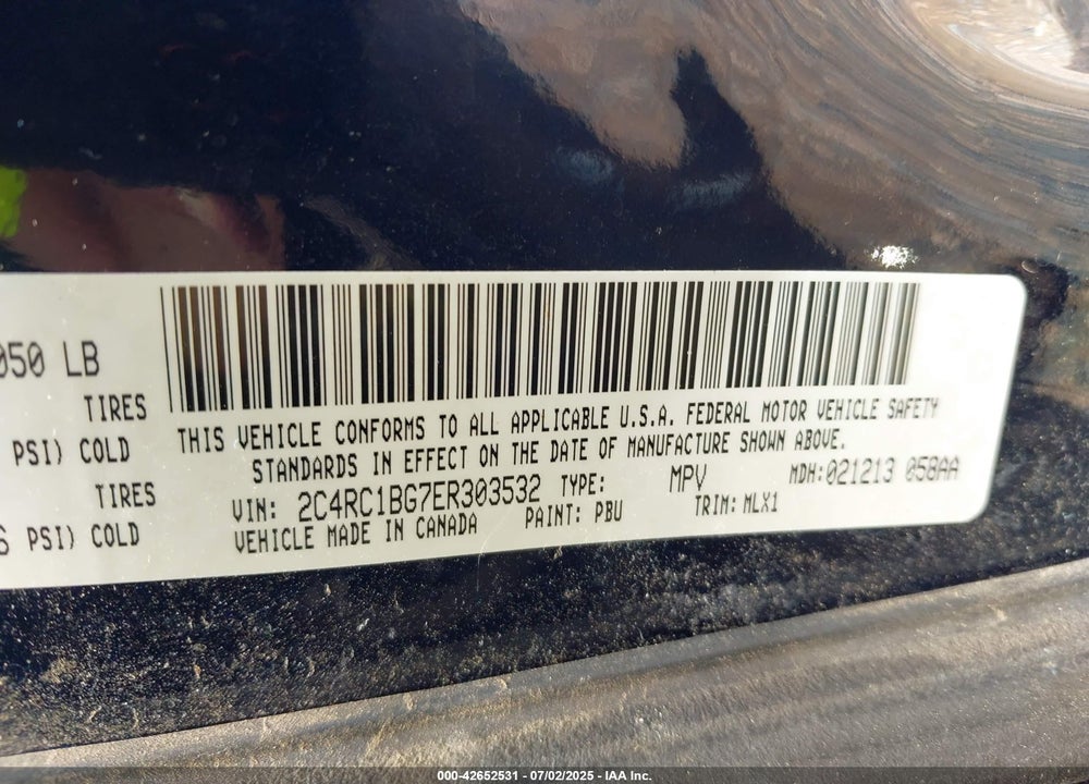 2014 CHRYSLER TOWN & COUNTRY VIN: 2C4RC1BG7ER303532