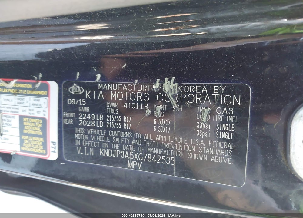 2016 KIA SOUL VIN: KNDJP3A5XG7842535