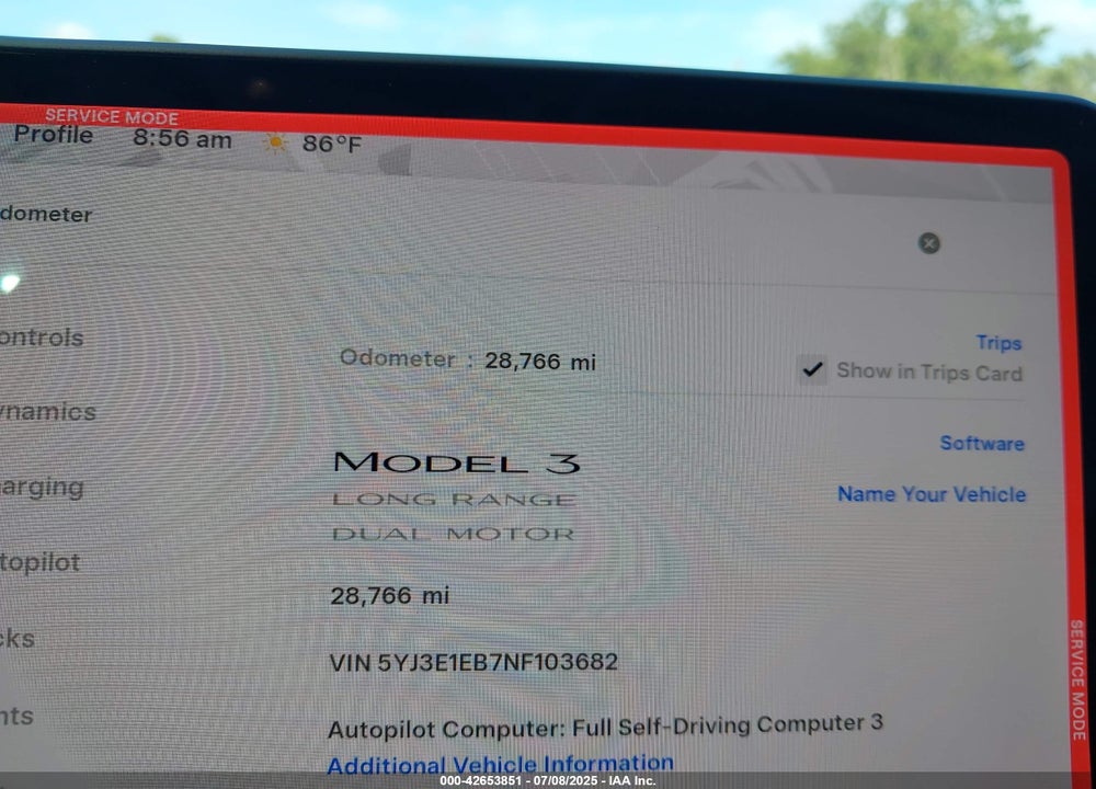 2022 TESLA MODEL 3 LONG RANGE DUAL MOTOR ALL-WHEEL DRIVE VIN: 5YJ3E1EB7NF103682