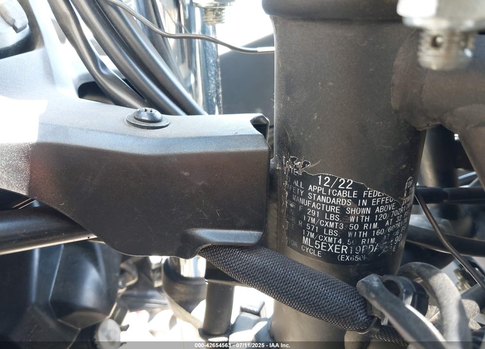2023 KAWASAKI EX650 VIN: ML5EXER19PDA94390