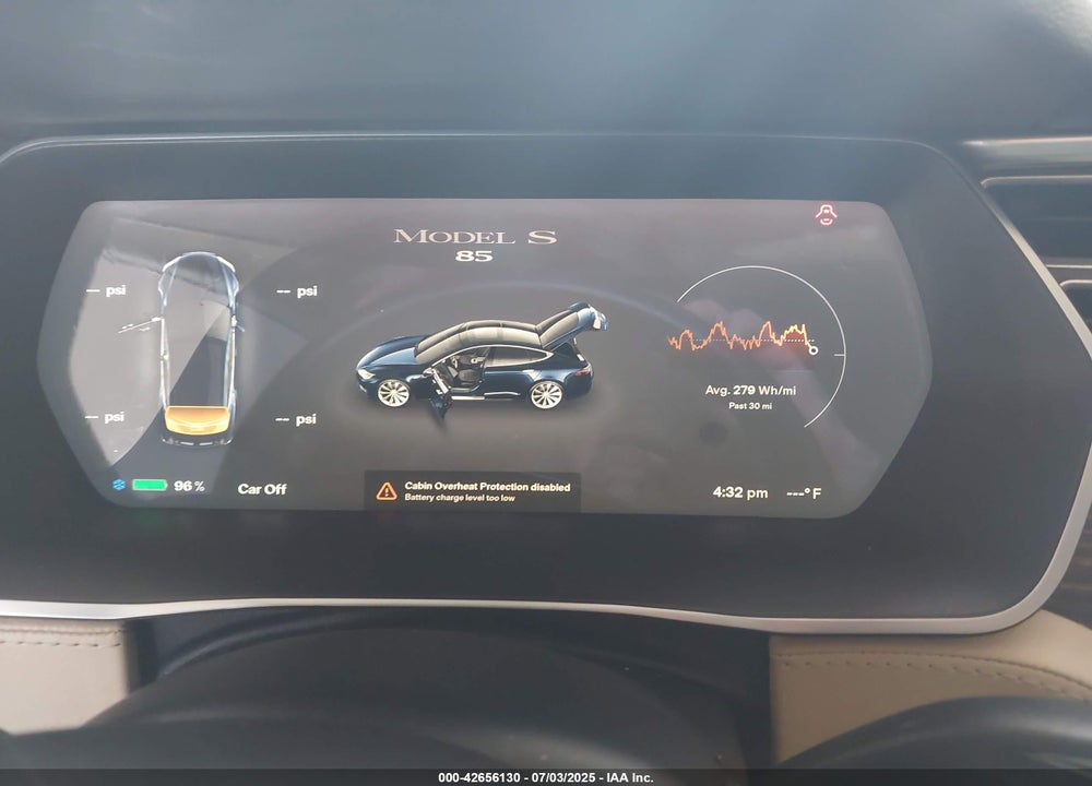 2014 TESLA MODEL S VIN: 5YJSA1H11EFP60357