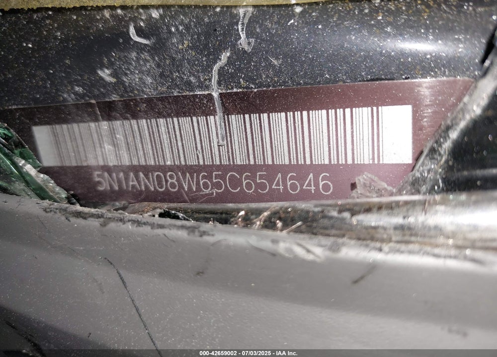 2005 NISSAN XTERRA S VIN: 5N1AN08W65C654646