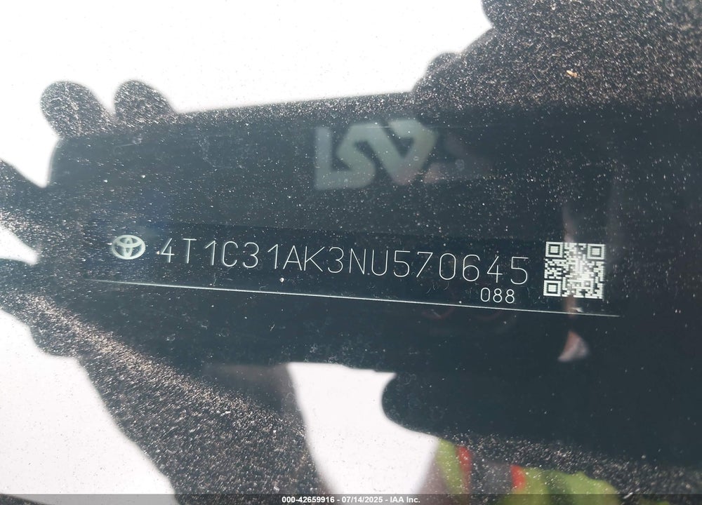 2022 TOYOTA CAMRY VIN: 4T1C31AK3NU570645