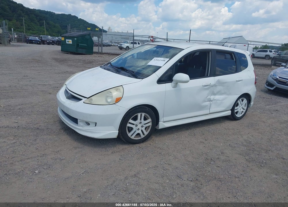 2007 HONDA FIT SPORT VIN: JHMGD38687S019373