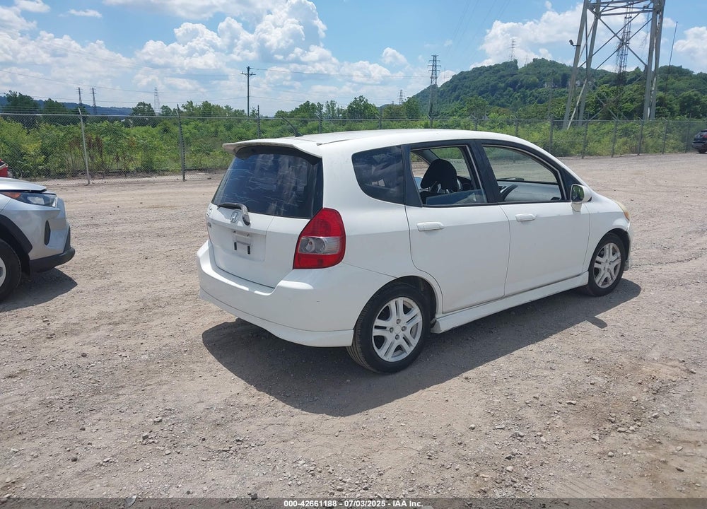 2007 HONDA FIT SPORT VIN: JHMGD38687S019373