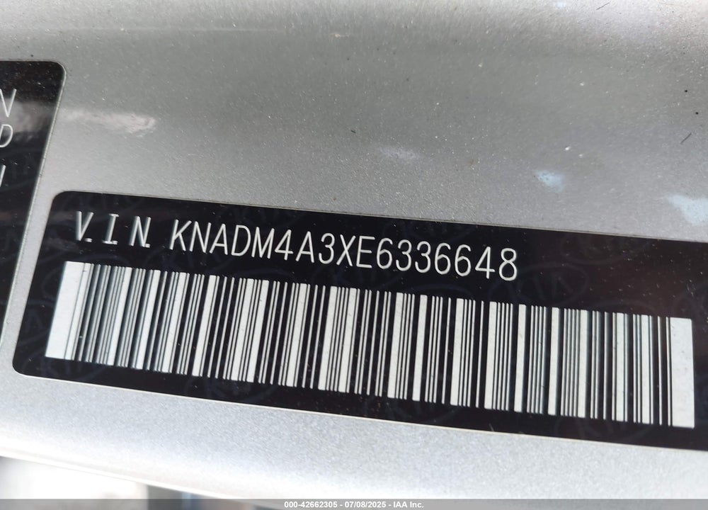 2014 KIA RIO VIN: KNADM4A3XE6336648