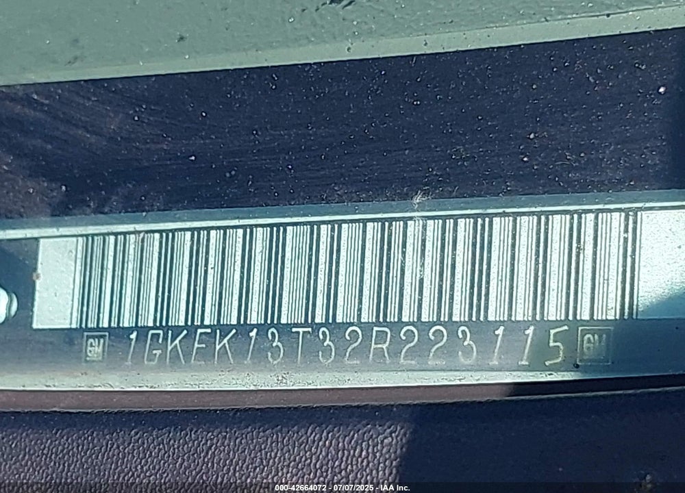 2002 GMC YUKON SLT VIN: 1GKEK13T32R223115