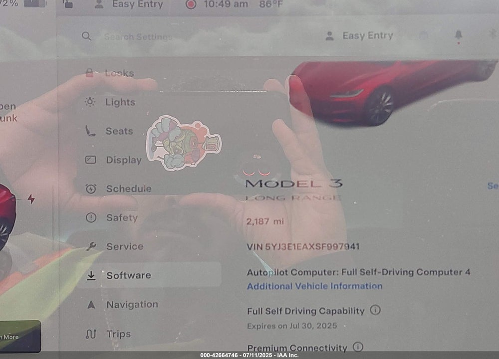 2025 TESLA MODEL 3 VIN: 5YJ3E1EAXSF997941