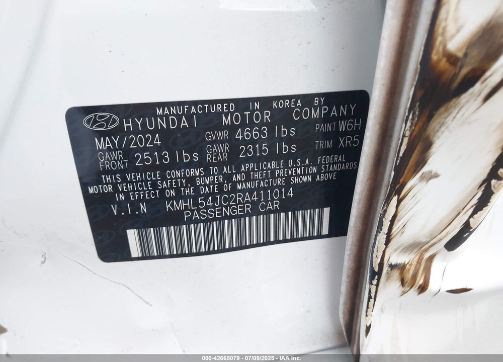 2024 HYUNDAI SONATA VIN: KMHL54JC2RA411014