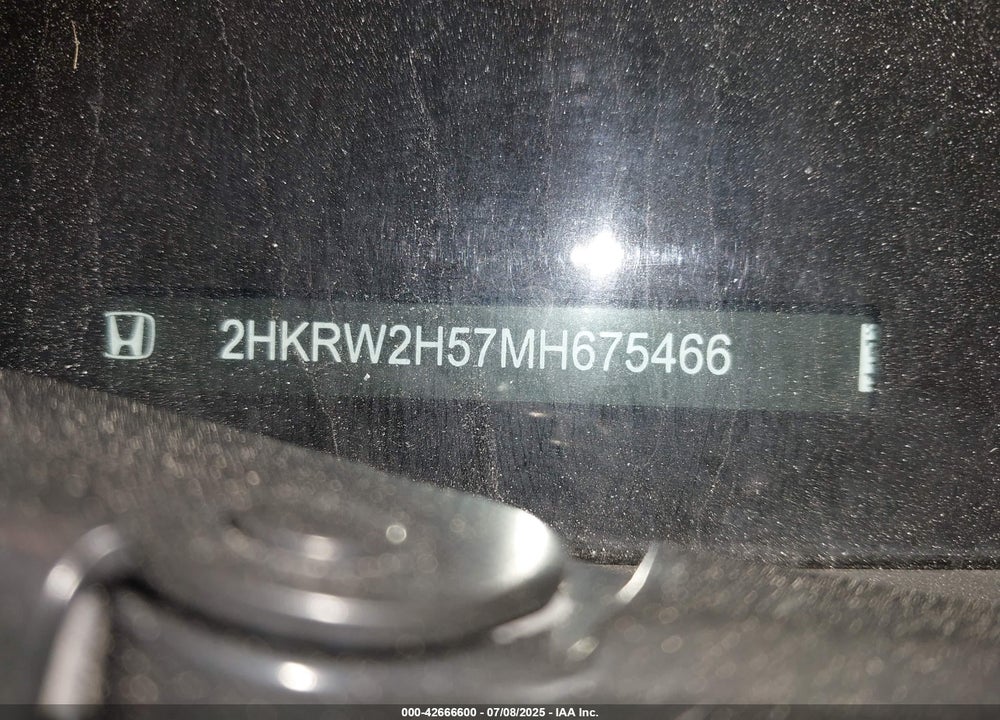 2021 HONDA CR-V VIN: 2HKRW2H57MH675466