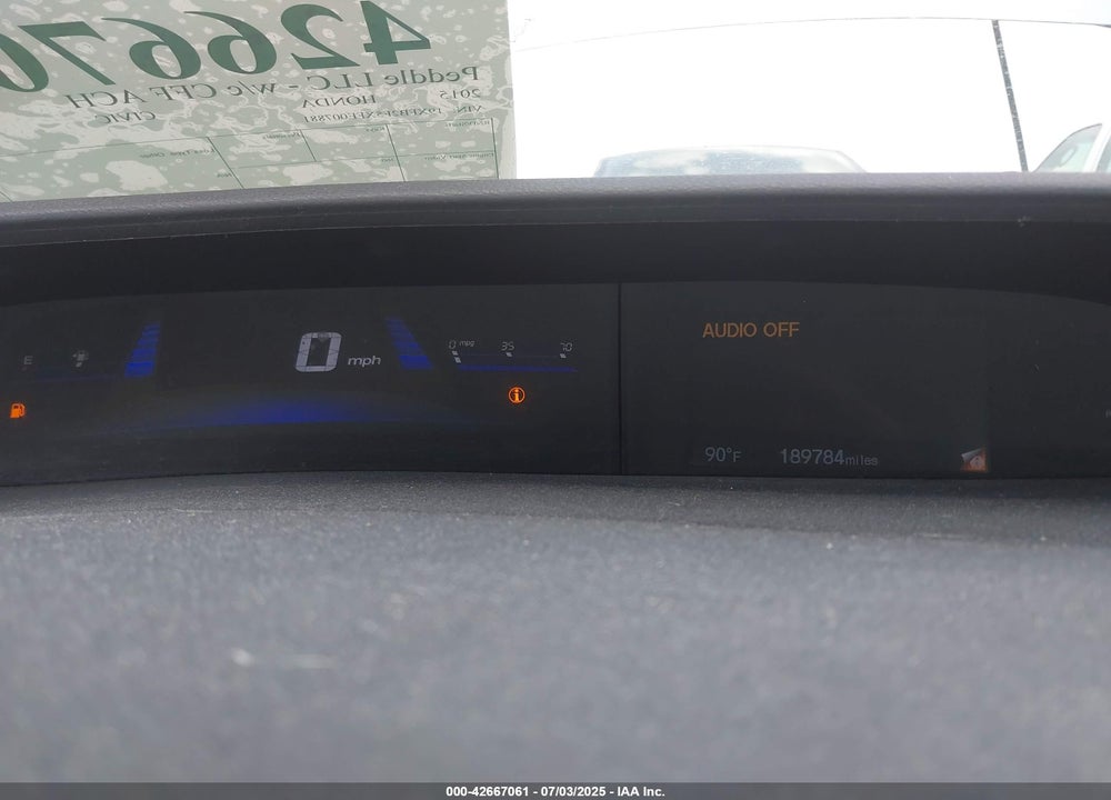 2015 HONDA CIVIC VIN: 19XFB2F5XFE007881