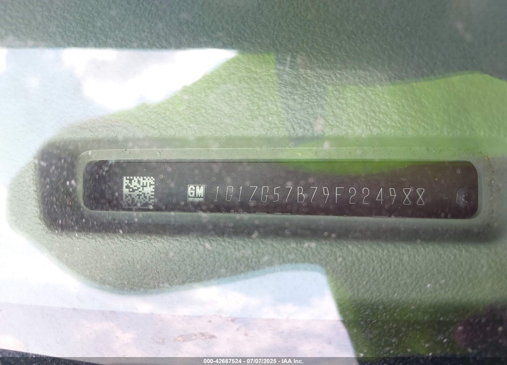 2009 CHEVROLET MALIBU VIN: 1G1ZG57B79F224988