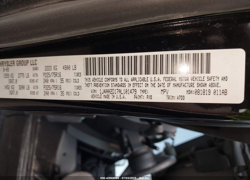 2010 JEEP WRANGLER / VIN: 1J4AA2D17AL101479
