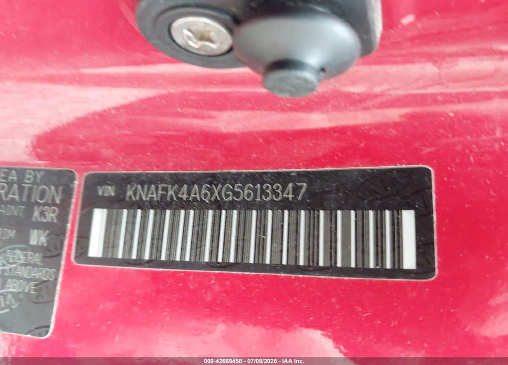 2016 KIA FORTE LX VIN: KNAFK4A6XG5613347