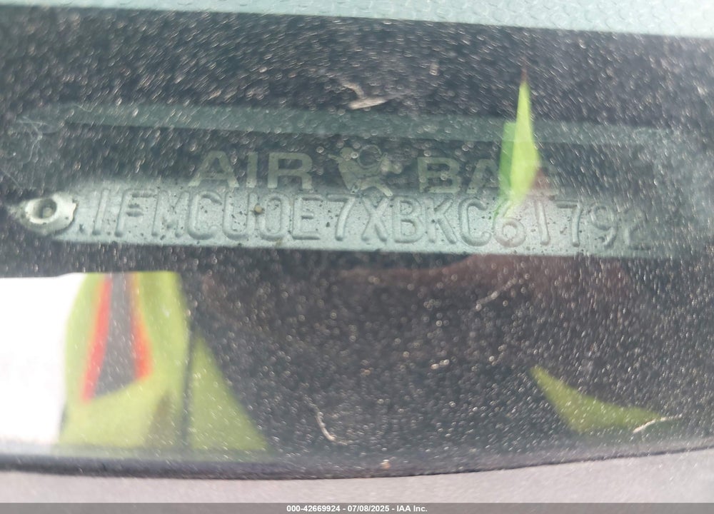 2011 FORD ESCAPE VIN: 1FMCU0E7XBKC61792