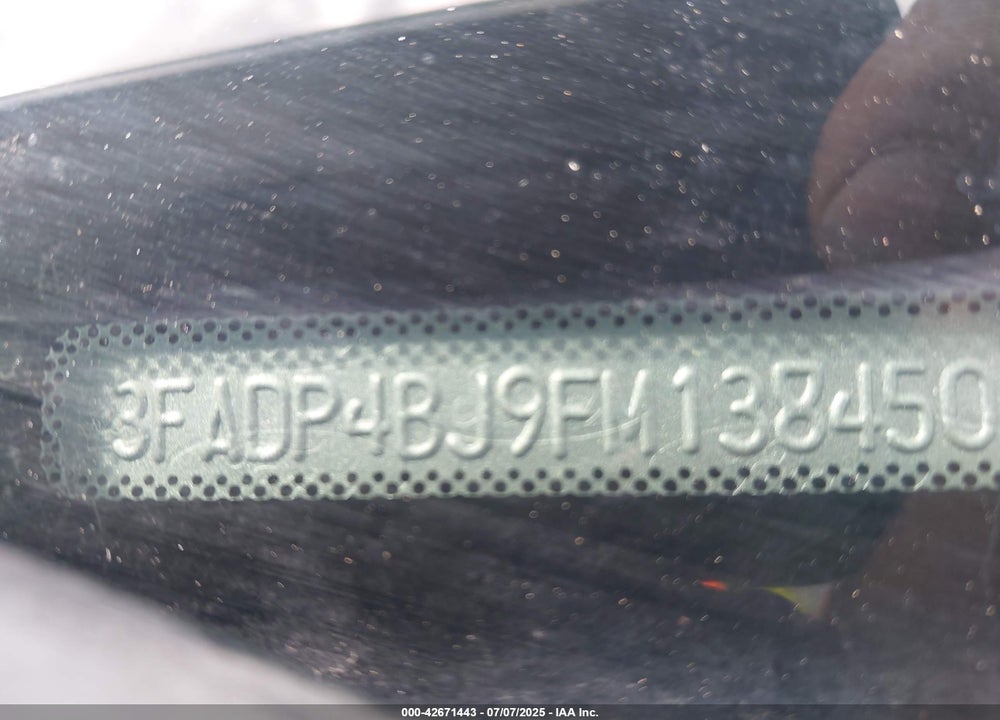 2015 FORD FIESTA VIN: 3FADP4BJ9FM138450