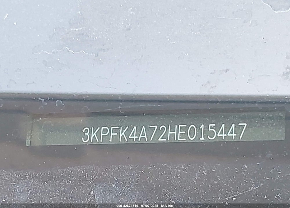 2017 KIA FORTE LX VIN: 3KPFK4A72HE015447
